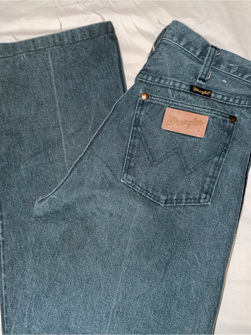 Wrangler Men's Straight Leg Teal-Blue Denim Jeans